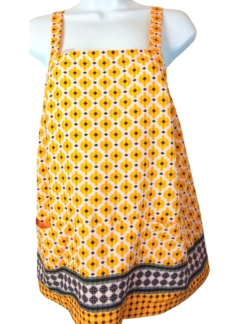 TopShop Summer Top 6 Yellow Pockets Cool Boho Casual Vintage Smock Style Coastal - Picture 9 of 9